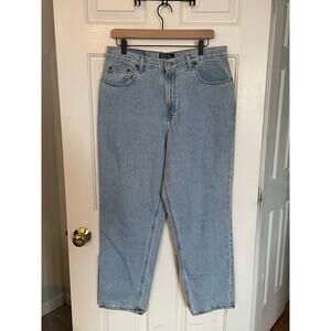 Vtg Old Navy Womens Jeans 14 Ankle All Cotton Y2K Light Wash Missy Relax Stain